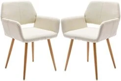 KCC Dining Chair Set Of 2, Upholstered Fabric Desk Chairs Small Armchair, Leisure Modern Living Room Accent Chairs With Metal Tube Legs For Kitchen, Dining Room, Guest Room Bedroom, Black -Safavieh Furniture 31RSAH2BChL. AC