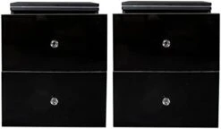 Nightstand With LED Lights And 2 Drawers, Modern Wooden Bedside Tables, Easy Assembly Fashion Small End Side Table For Bedroom, Living Room, Home, Office -Safavieh Furniture 31RtZa1HmLL. AC