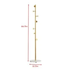 DOORXIFO Gold Coat Racks, Metal Coat Rack Freestanding With Hooks, Entryway Coat Rack Stand, Coat Racks With Marble Base, Coat Tree For Hanging Clothes, Hats, Bags -Safavieh Furniture 31RxPjjkWML