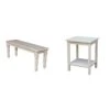 International Concepts Farmhouse Bench, Unfinished & Concepts Accent Table, 14 L X 16 W X 20 H Inches, Unfinished