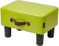 H&B Luxuries Footstool Small Ottoman, PU Leather Small Ottoman Foot Rest，16.14" Extended Rectangular Footstool With Carry，Ottoman For Living Room, Bedroom, Couch,Patio，Cloakroom (Light Brown) -Safavieh Furniture 31SDvj01h7L. AC