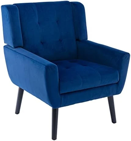 Dolonm Midcentury Modern Accent Chair With Arms, Upholstered Fabric Reading Side Chair Tufted Back Decorative Wingback Chair For Living Room Bedroom (Light Grey) 8 Dolonm Midcentury Modern Accent Chair With Arms, Upholstered Fabric Reading Side Chair Tufted Back Decorative Wingback Chair For Living Room Bedroom (Light Grey) - Image 8