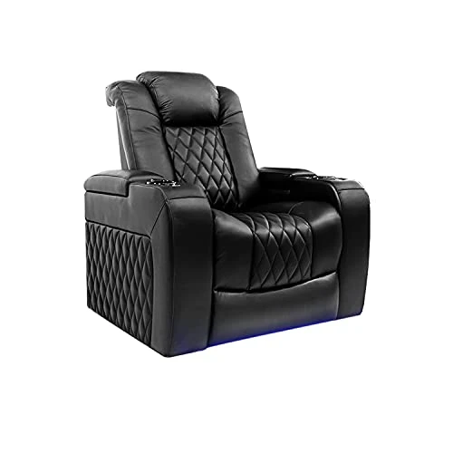 Valencia Tuscany Recliner | Premium Top Grain Italian Nappa 11000 Leather, Power Reclining, Power Lumbar Support, Power Headrest (Single Recliner, Black) 1 Valencia Tuscany Recliner | Premium Top Grain Italian Nappa 11000 Leather, Power Reclining, Power Lumbar Support, Power Headrest (Single Recliner, Black)