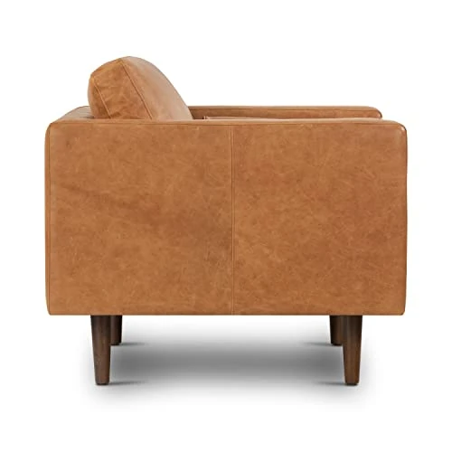 POLY & BARK Napa Lounge Chair In Full-Grain Pure-Aniline Italian Tanned Leather In Cognac Tan 4 POLY & BARK Napa Lounge Chair In Full-Grain Pure-Aniline Italian Tanned Leather In Cognac Tan - Image 4
