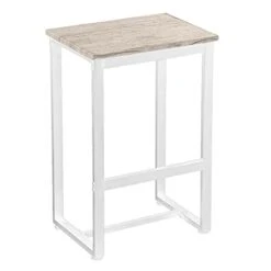 BYKALL Set Of 5, Industrial Style Bar Table Set, 4 Backless Bar Stools For Dining Area -Safavieh Furniture 31Soa2FbuKL