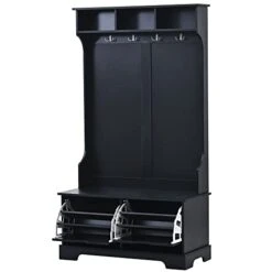 NCKMYB Entryway Hall Tree Coat Rack Bench With Shoes Storage Cabinet, Mudroom Bench Entryway Organizer With Shoe Rack Hooks Shelves, For Entrance Corner Hallway, Grey -Safavieh Furniture 31SuJpXJoiL