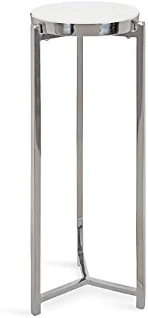 Kate And Laurel Aguilar Modern Drink Table, 8 X 8 X 23, Brass With Clear Glass, Detailed Glass Accent Table For Small Spaces 9 Kate And Laurel Aguilar Modern Drink Table, 8 X 8 X 23, Brass With Clear Glass, Detailed Glass Accent Table For Small Spaces - Image 9