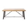 Christopher Knight Home Obharnait Industrial Dining Table, Teak Finish, Rustic Metal