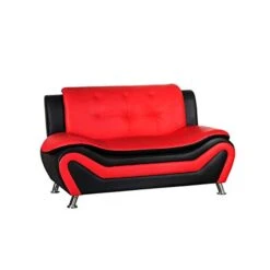 Home Square Living Room Furniture Set, 2 Piece Modern Faux Leather Couch Loveseat Arm Chairs Lounge Club Chair, Solid Wood Frame, Red Black 6 Home Square Living Room Furniture Set, 2 Piece Modern Faux Leather Couch Loveseat Arm Chairs Lounge Club Chair, Solid Wood Frame, Red Black -Safavieh Furniture 31SzEAjdfXL
