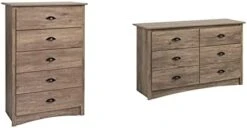 Prepac Sonoma 6 Drawer Double Dresser For Bedroom, Espresso & Fremont Nightstand, Tall 3-Drawer, Espresso -Safavieh Furniture 31TAzfz 3tL. AC 1