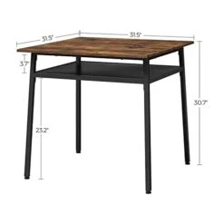 VASAGLE Dining Table, Square Office Desk With Storage Compartment, Industrial, 31.5 X 31.5 X 30.7 Inches,Brown -Safavieh Furniture 31THZBBv1mL