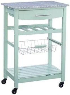 Linon Kitchen Island Granite Top, 33.88" X 22.8" X 15.63", Natural -Safavieh Furniture 31UCwesl5WL. AC