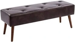 Furnimart Velvet Ottoman Bench Upholstered Tufted Bench With Padded Seat, Footrest Foot Stool With Sturdy Metal Leg, For Bedroom Living Room Entryway -Safavieh Furniture 31UT3UywQL. AC