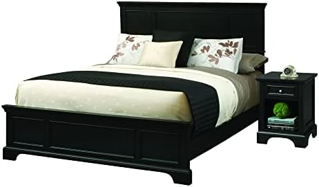 Bedford Queen Bed Headboard, Footboard, Rails And Matching Wood Panel Bed Chest And Nightstand Set In Black 8 Bedford Queen Bed Headboard, Footboard, Rails And Matching Wood Panel Bed Chest And Nightstand Set In Black - Image 8
