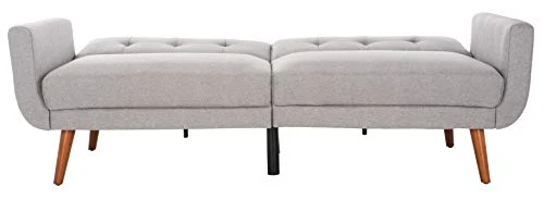 Safavieh Home Bushwick Modern Grey And Brown Foldable Futon Sofa Bed 4 Safavieh Home Bushwick Modern Grey And Brown Foldable Futon Sofa Bed - Image 4