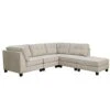 Abbyson Living Fabric Upholstered 5-Piece Modular Sectional Sofa With Coordinating Ottoman, Ivory