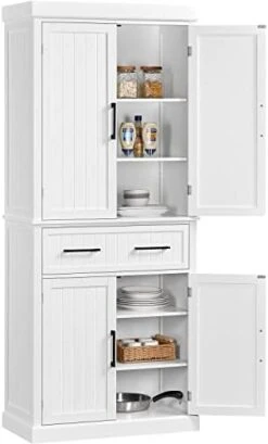 Yaheetech Kitchen Pantry Storage Cabinet With Doors And Adjustable Shelves, Freestanding Pantry Cabinets With Drawer, Modern Farmhouse Pantry Cupboard For Kitchen, Dinning Room, Living Room, White 11 Yaheetech Kitchen Pantry Storage Cabinet With Doors And Adjustable Shelves, Freestanding Pantry Cabinets With Drawer, Modern Farmhouse Pantry Cupboard For Kitchen, Dinning Room, Living Room, White -Safavieh Furniture 31V2v omAAL. AC