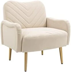 Lin-Utrend Accent Chair With Arms For Living Room,Lounge Armchair, Modern Tufted Single Chair With Gold Metal Legs Upholstered Reading Club Chair For Bedroom,Studio, Office, Powder Room(Olive) -Safavieh Furniture 31VcU6mqreL. AC