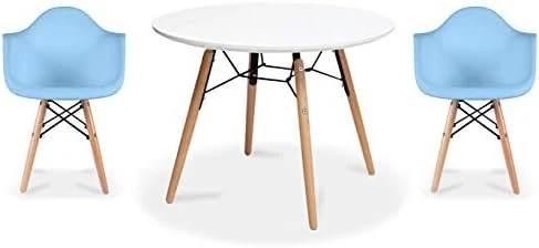2xhome - Kids Size Plastic Toddler Armchairs With Natural Wooden Dowel Legs And White Round Table, Black (3 Piece Set) 11 2xhome - Kids Size Plastic Toddler Armchairs With Natural Wooden Dowel Legs And White Round Table, Black (3 Piece Set) - Image 11