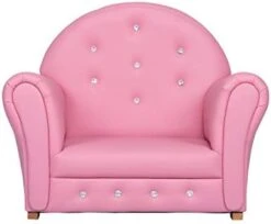 Kinsuite Children’s Sofa Rocking Chair, Cute PU Soft Leather Sofa, Crystal Embedded In The Sofa, High-Back Armrests, Suitable For Girls Kids Litter Princesses And Babies, Pink -Safavieh Furniture 31WBIxLjo7L. AC
