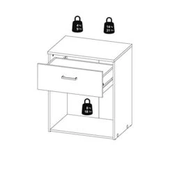 Home Square Contemporary 2 Piece Bedroom Set With 1 Drawer Wood Nightstand Set In Oak Structure And White -Safavieh Furniture 31WJeo6KcsL