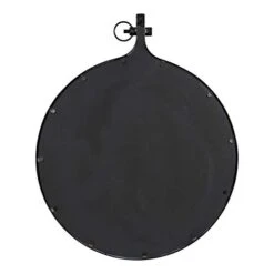 Kate And Laurel Yitro Round Industrial Modern Metal Framed Wall Mirror, 23.5x28.5, Black -Safavieh Furniture 31WUYL8JrLL