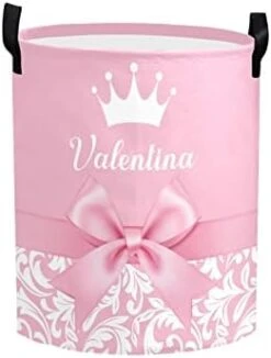 Personalized Laundry Basket Hamper,Princess Princes Black Pink,Collapsible Storage Baskets With Handles For Kids Room,Clothes, Nursery Decor -Safavieh Furniture 31XAh3t2yWL. AC