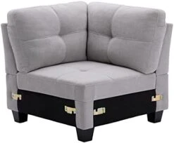 Flesser Loveseat Sofa Couch For Small Spaces With Storage Ottoman Modular Fabric Couch Sectional Sofa Set 2 Seater Sofa Sectional Sets With Pillows For Living Room Office Home, Dark Grey -Safavieh Furniture 31XSqCy9xKL. AC