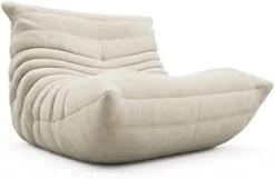 VOMXUF Fireside Chair, Oversized Armless Chair, Soft Microfiber Leather Floor Lounge Chair Lazy Sofa Accent Chair For Living Room Bedroom Salon Office -Safavieh Furniture 31Xe08RsJLL. AC