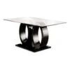 BOWERY HILL Contemporary Tempered Glass Top Double Pedestal Dining Table In Black