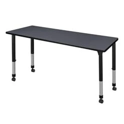 Regency Kee Height Adjustable Mobile Classroom Table, 72" X 24", Grey