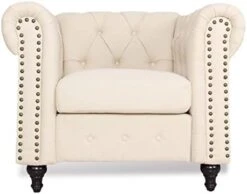 DRNCURN Chesterfield Sofa With Nail-Head For Living Room Office Sofa Set Modern Fabric Sofa Accent Tufted Chairs For Living Room -Safavieh Furniture 31YNeXuQ cL. AC