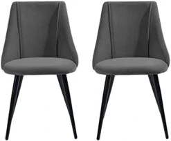 FurnitureR Mid-Century Dining Room Chairs Set Of 2, Side Chair Velvet Upholstered Seat With Metal Frame, Yellow -Safavieh Furniture 31YWVqw7TXL. AC