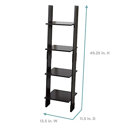 Zenna Home Ladder Style Bathroom Linen Tower, Espresso 2 Zenna Home Ladder Style Bathroom Linen Tower, Espresso - Image 2