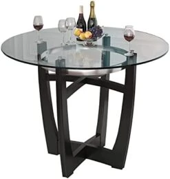 BAXMUY Dining Room Table, 48” Clear Tempered Glass Round Dining Table, With Solid Wood Base Dining Table, 31" High Modern Round Kitchen Table -Safavieh Furniture 31Z 4To8yqL. AC