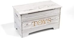 Badger Basket Farmhouse Solid Wood Rustic Toy Box With Reversible Panel - White -Safavieh Furniture 31Z0Mm2hBOL. AC