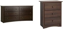 Prepac Sonoma 6 Drawer Double Dresser For Bedroom, Espresso & Fremont Nightstand, Tall 3-Drawer, Espresso -Safavieh Furniture 31Z4zAfhQhL. AC