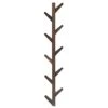 MyGift Wall Mounted Brown Bamboo Hall Tree Coat Rack, Hanging Narrow Hat Rack With 10 Peg Hooks