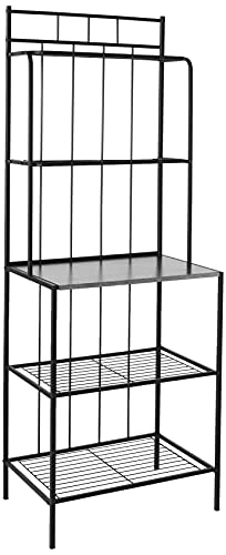 Target Marketing Systems Liv Collection Contemporary Metal Kitchen Dining Baker's Rack With Three Shelves, Black