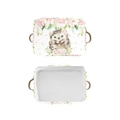 Pink Floral Hedgehog Girl Personalized Large Storage Box For Toy,Bathroom,Nursery,Home Kitchen Shelves,Custom Closet Decorative Storage Bins 2 Pack -Safavieh Furniture 31ZIFGvfweL