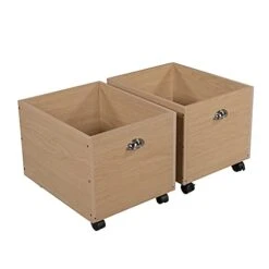 Harper & Bright Designs Kids Loft Bed With Slide, Twin Size Wooden Low Loft Bed Frame With Two Storage Boxes For Boys & Girls, Natrual -Safavieh Furniture 31ZOIp7LwKS