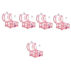 BESPORTBLE 5pcs Box Treasure Chest Toy Boxes For Kids Toy Boxes For Girls Toys Organizer Storage For Girls Plastic Box For Party Favors Decorative Box Pirate Party Favors Gem Jewelry Box Pink