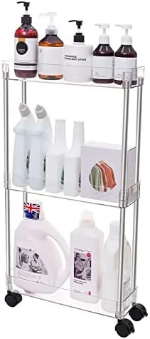 Ettori Rolling Cart Utility Cart Plastic 3 Tier Rolling Storage Cart For Bathroom Kitchen Organization, Living Room And Office- Laundry Cart With Wheels 12 Ettori Rolling Cart Utility Cart Plastic 3 Tier Rolling Storage Cart For Bathroom Kitchen Organization, Living Room And Office- Laundry Cart With Wheels - Image 12