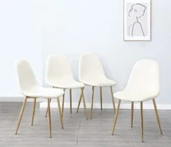 Pozbee Velvet Dining Chairs Set Of 4, Midcentury Modern Kitchen Chairs With Gold Chrome Legs, Elegant Dining Room Chairs (Dark Green) 19 Pozbee Velvet Dining Chairs Set Of 4, Midcentury Modern Kitchen Chairs With Gold Chrome Legs, Elegant Dining Room Chairs (Dark Green) -Safavieh Furniture 31a9vhftGqL. AC