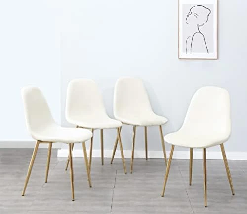 Pozbee Velvet Dining Chairs Set Of 4, Midcentury Modern Kitchen Chairs With Gold Chrome Legs, Elegant Dining Room Chairs (Dark Green) 9 Pozbee Velvet Dining Chairs Set Of 4, Midcentury Modern Kitchen Chairs With Gold Chrome Legs, Elegant Dining Room Chairs (Dark Green) - Image 9