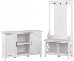 Bush Furniture Key West Entryway Storage Set With Hall Tree, Shoe Bench And 2 Door Cabinet, Washed Gray -Safavieh Furniture 31aRoxcd25S. AC