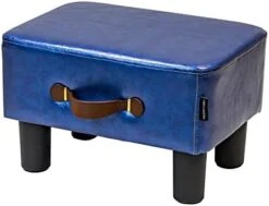 H&B Luxuries Footstool Small Ottoman, PU Leather Small Ottoman Foot Rest，16.14" Extended Rectangular Footstool With Carry，Ottoman For Living Room, Bedroom, Couch,Patio，Cloakroom (Light Brown) -Safavieh Furniture 31aW5Lm3bAL. AC