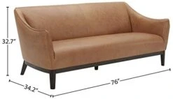 Amazon Brand – Rivet Bayard Contemporary Leather Sofa Couch With Curved Armrests, 76"W, Cognac -Safavieh Furniture 31aWR7hkXSL