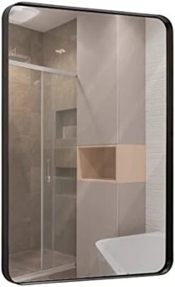 Hamilton Hills 18x48 Inch Metal Black Frame Mirror For Bathroom | Brushed Rectangular Tall Rounded Corner Vanity | 2" Deep Set Design Wall Mirrors Decorative | Hangs Horizontal And Vertical 23 Hamilton Hills 18x48 Inch Metal Black Frame Mirror For Bathroom | Brushed Rectangular Tall Rounded Corner Vanity | 2" Deep Set Design Wall Mirrors Decorative | Hangs Horizontal And Vertical -Safavieh Furniture 31aXswWjeZL. AC