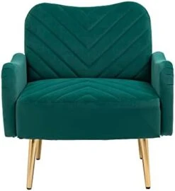 Lin-Utrend Accent Chair With Arms For Living Room,Lounge Armchair, Modern Tufted Single Chair With Gold Metal Legs Upholstered Reading Club Chair For Bedroom,Studio, Office, Powder Room(Olive) -Safavieh Furniture 31akgk14ouL. AC